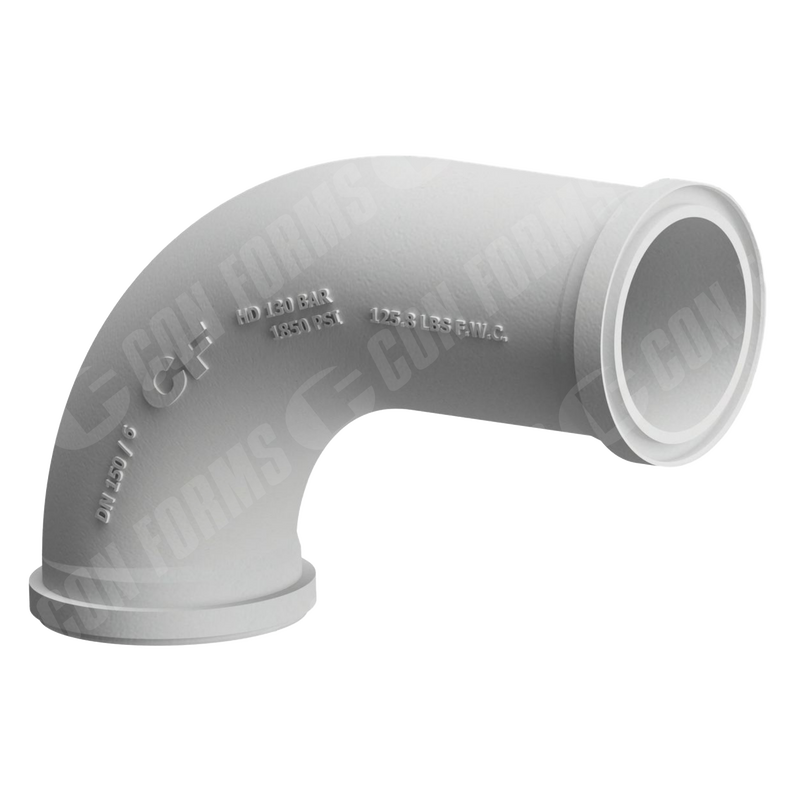 Guardian Cast Manganese Backend Elbow – Cast Manganese Deck Elbow | ID: DN150/6″ | BA: 90.00° | Schwing M/F | Tan: 8.3″ | 246 x 430 | HT