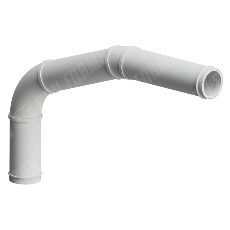 CCI-Lined Boom Elbow – CCI-Lined Boom Elbow | ID: DN125/4.8″ | BA: 70 / 20 | Metric | 45.12″O x 27.55″O | (2) Elbow, (3) pipe