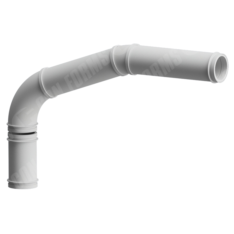 CCI-Lined Boom Elbow – CCI-Lined Boom Elbow | ID: DN125/4.8″ | BA: 70 / 20 | Metric | 45.1″O x 27.56″O | (2) Elbow, (2) pipe, plus (1) extension pipe