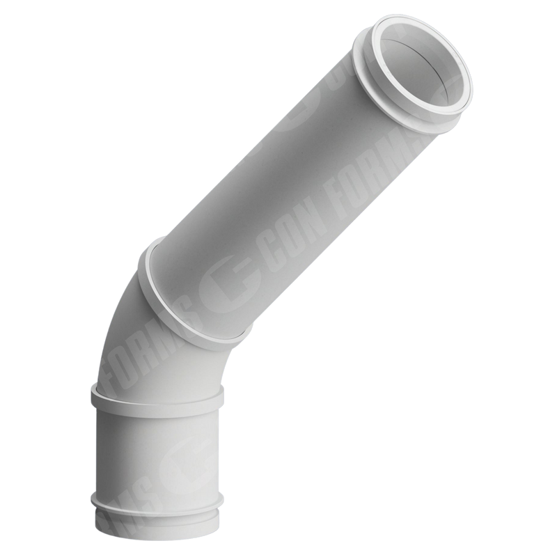 Advantage Twin-Wall Boom Elbow – Twin-Wall Boom Elbow | ID: DN125/4.8″ | BA: 45.00° | Metric | Tan: 18.42″/6.4″