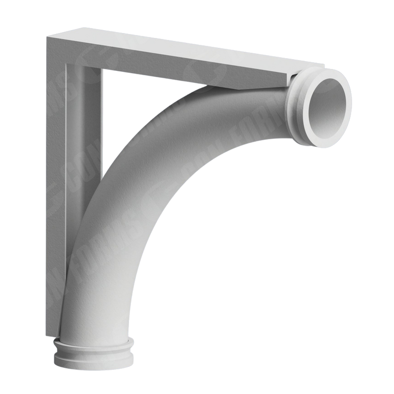 Placing Elbow/Bend With Outside Bracket – Placing Elbow/Bend | With Outside Bracket | ID: DN127/5″ | WT: 0.25 | BA: 90 | CLR: 24  | End: Hevi-Duty™