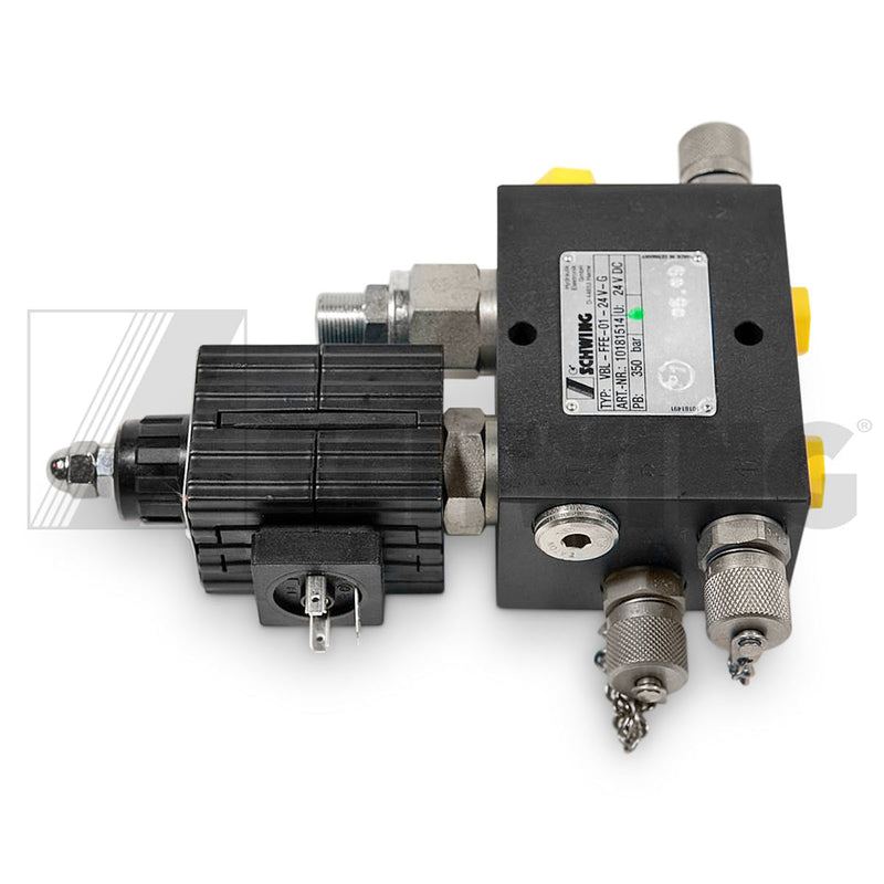 Valve - Hyd, W/ Solenoid 24 Volt | Weight: 8 lbs | Dimensions: 52 X 152 X 180MM | Brand: SCHWING