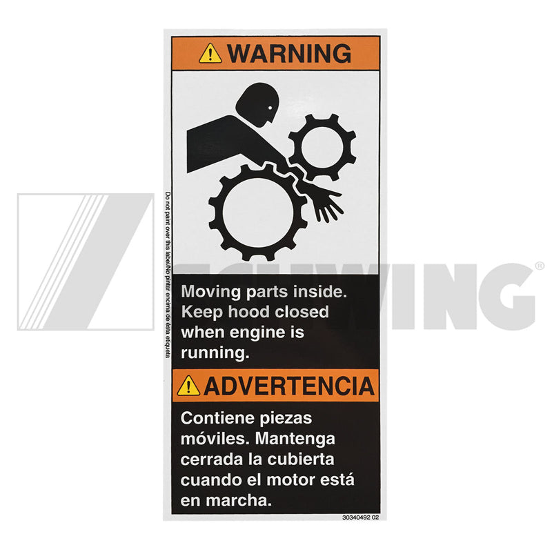 Decal - Keep Hood Closed (Line Pumps) | Weight: 2 lbs | Brand: SCHWING