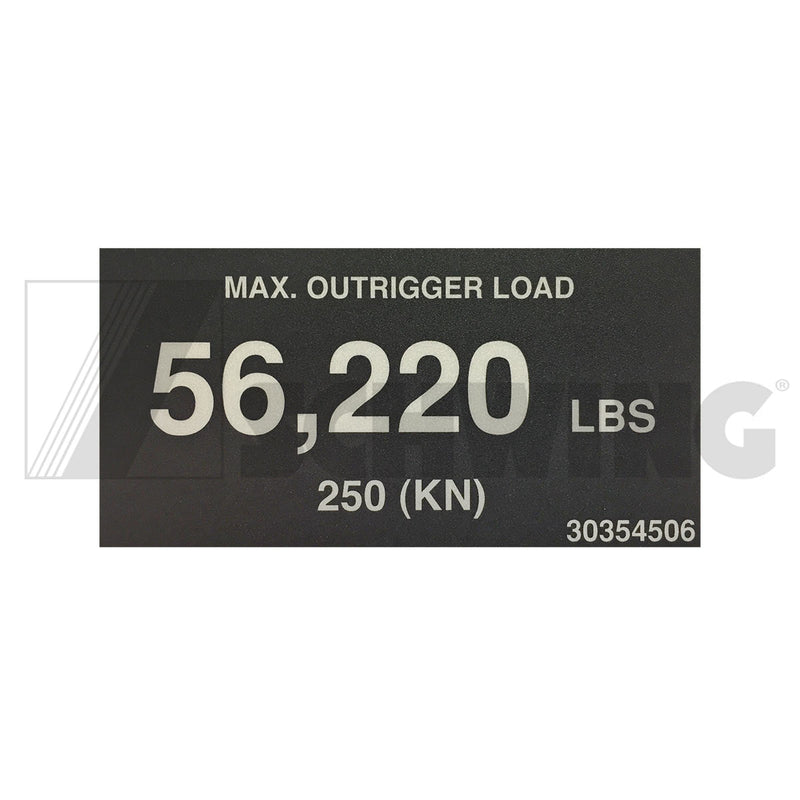 Decal - Outrigger Load 56,220 Lbs | Weight: 2 lbs | Brand: SCHWING