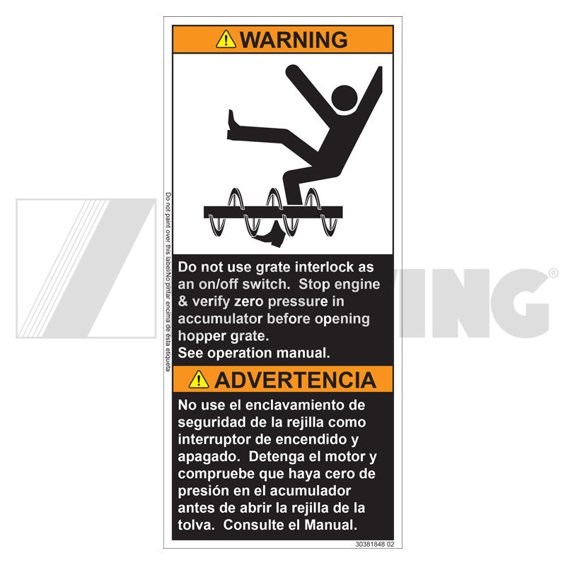 Decal - Warning-Do Not Use Interlock | Weight: 1 lbs | Dimensions: 185 ...