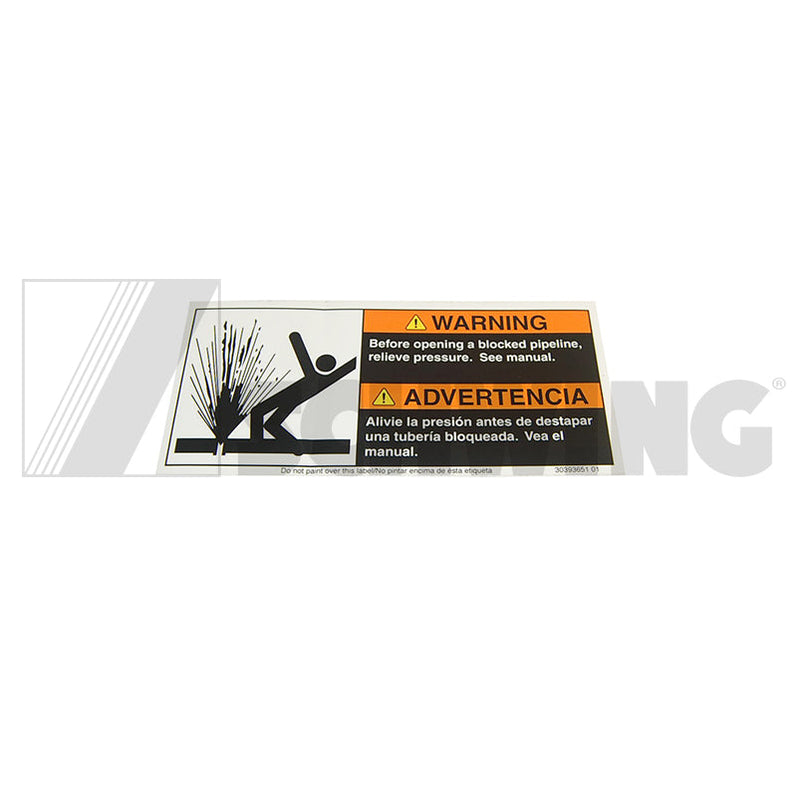 Decal - Warning Blocked Pipeline (Ball V | Weight: 1 lbs | Brand: SCHWING