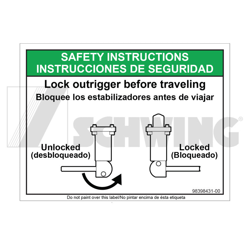 Decal # Outrigger Locks | Weight: 1 lbs | Brand: SCHWING — WesternParts