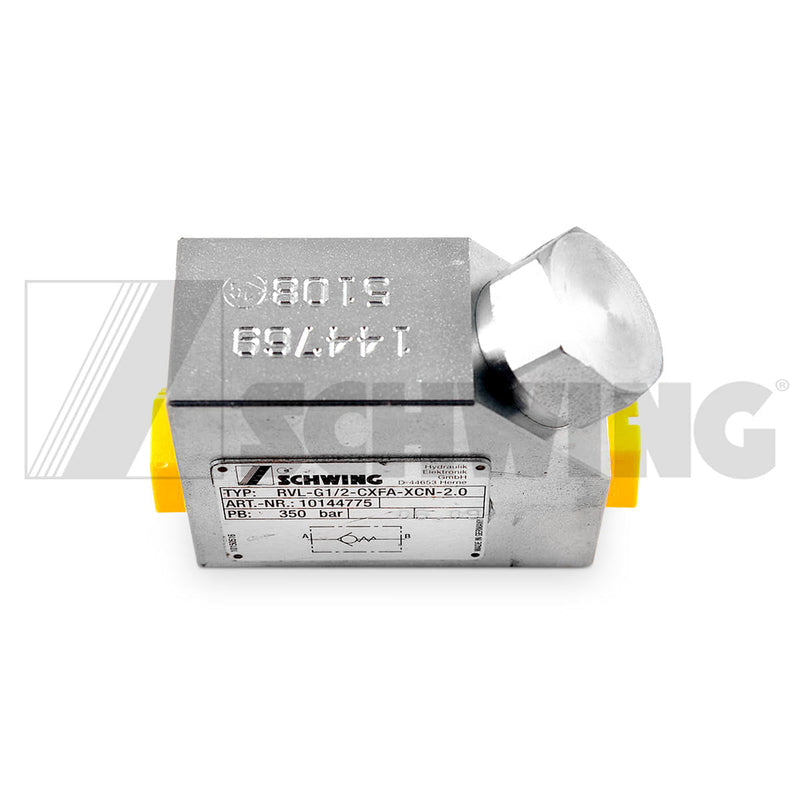 Valve - Hyd, Check Rvl-G1/2 2Bar | Weight: 3 lbs | Dimensions: 82 X 70 X 34 MM | Brand: SCHWING