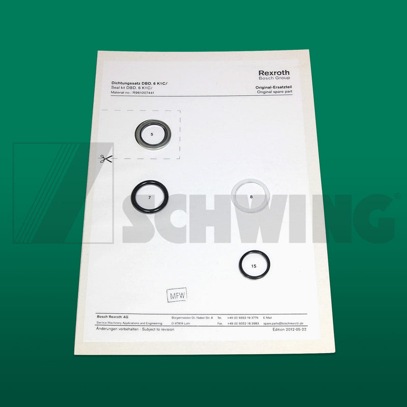 Seal - Set F/Valve Cartridge Dbds-6-K-1 | Weight: 2 lbs | Dimensions: 235 X 168 X 32 MM | Brand: SCHWING