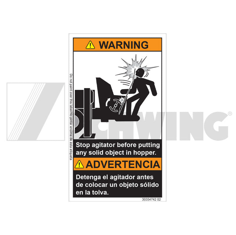 Decal - Warning, Stop Agitator | Weight: 2 lbs | Dimensions: 70 X 121 | Brand: SCHWING