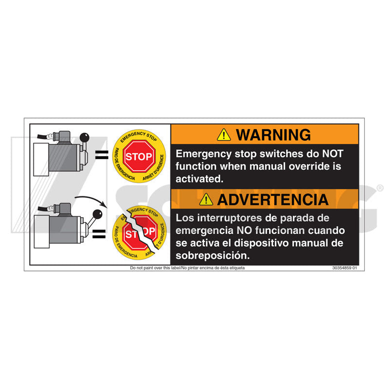 Decal , E-Stop Warning | Weight: 1 lbs | Brand: SCHWING