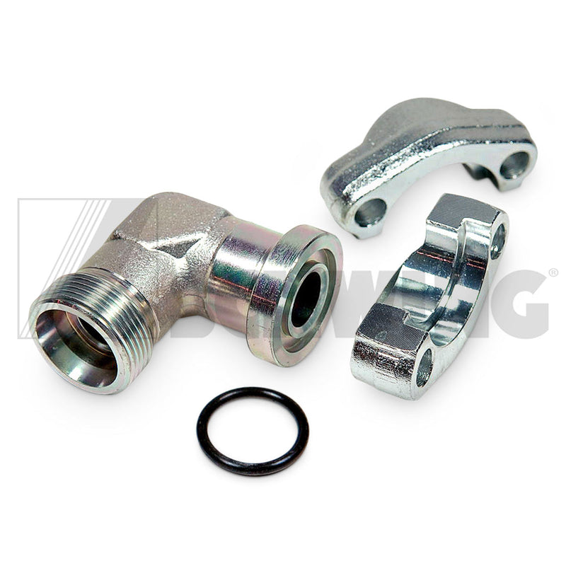 Fitting - Hyd, 90 Deg Sae 3/4" X 25Mm | Weight: 3 lbs | Dimensions: 45X90X100 MM | Brand: SCHWING