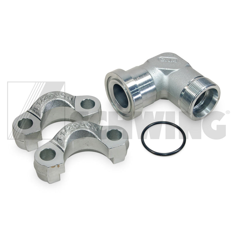 Fitting - Hyd, Elbow 1 1/2" Flange Coup | Weight: 8 lbs | Dimensions: 145 X 120 X 110 MM | Brand: SCHWING
