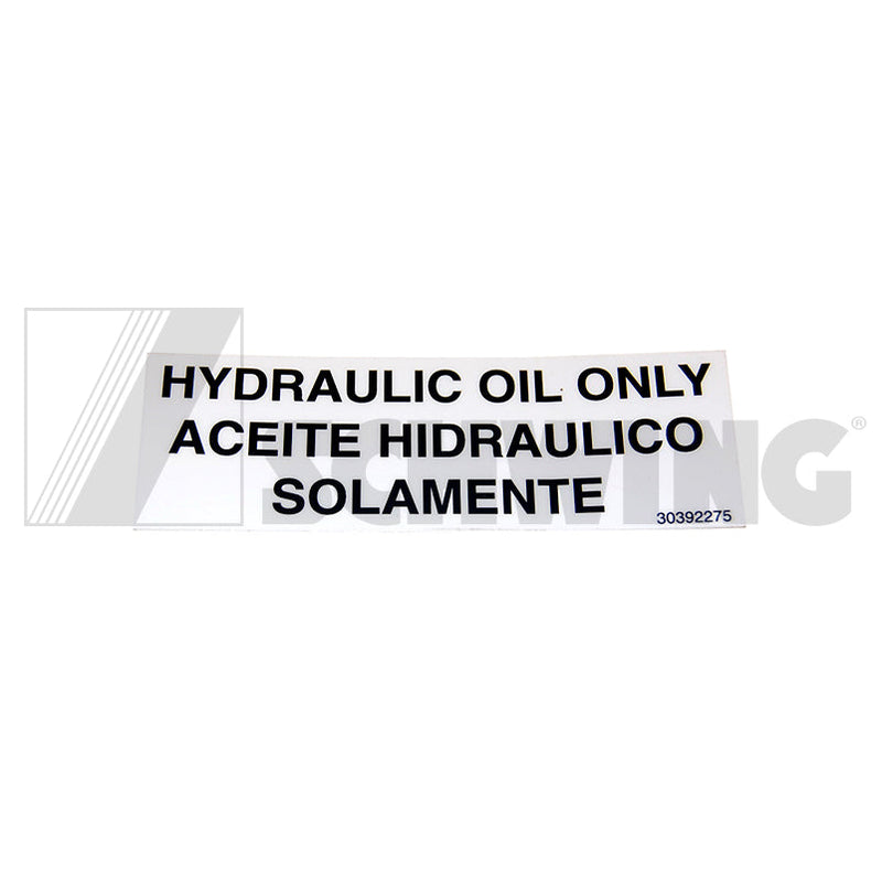 Decal Hydoil Only Sm | Weight: 2 lbs | Dimensions: 75 X 25 X 1 MM | Brand: SCHWING