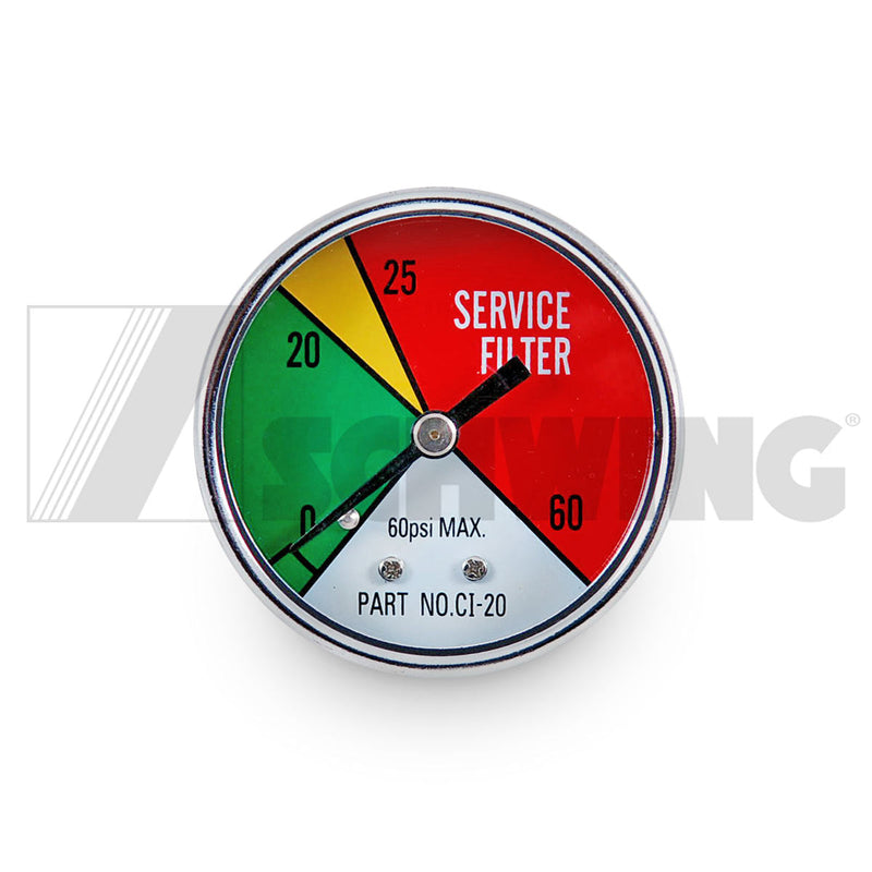 Filter - Indicator, 0-25 Psi Q2C13 | Weight: 2 lbs | Dimensions: 52 X 55 X 55MM | Brand: SCHWING